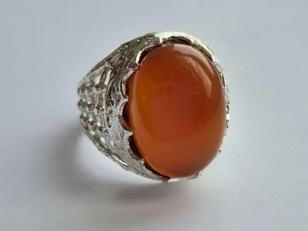 Carnelian_Agate_White_Metal_Suleimani_Islamic_Ring_For_Men