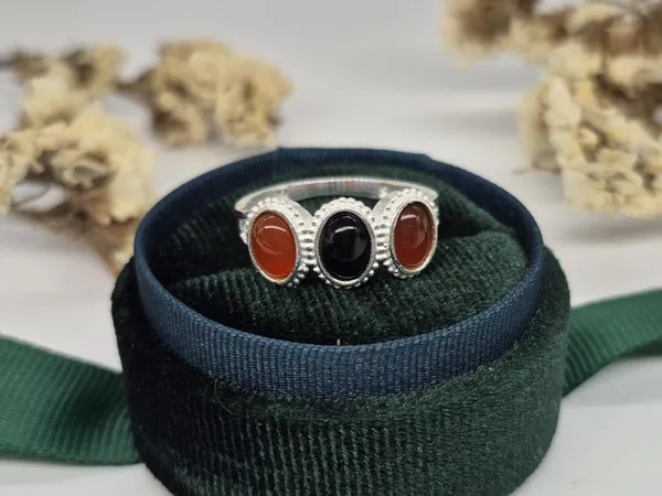 Multicolor_Agate_Silver-Plated_Ring_For_Women
