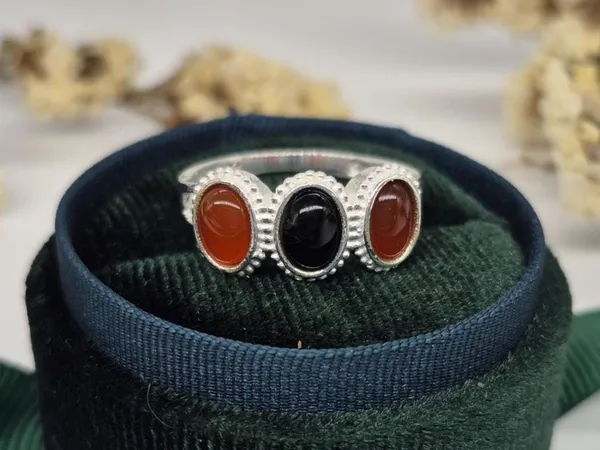 Multicolor_Agate_Silver-Plated_Ring_For_Women