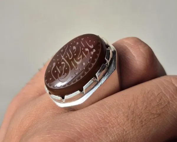 Red_Agate_German_Silver_Arabic_Calligraphy_Ring_For_Men