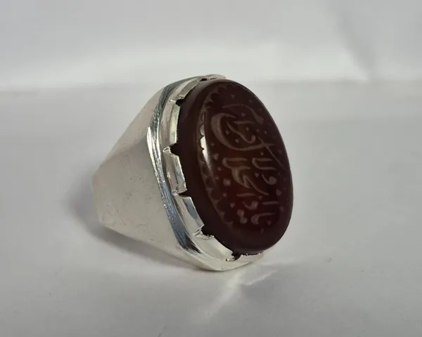 Red_Agate_German_Silver_Arabic_Calligraphy_Ring_For_Men