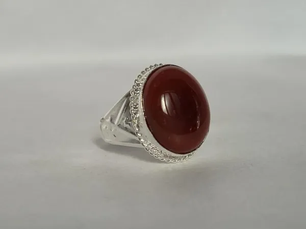 Red_Agate_Silver_Plated_Suleimani_Aqeeq_Ring_For_Men