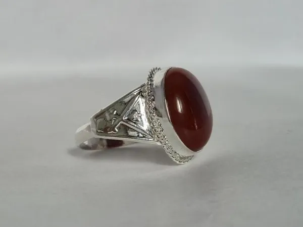 Red_Agate_Silver_Plated_Suleimani_Aqeeq_Ring_For_Men