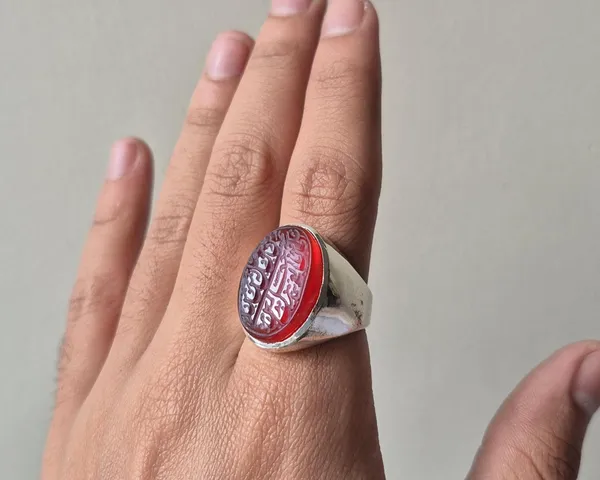 Red_Agate_Handmade_Islamic_Calligraphy_Ring_For_Men