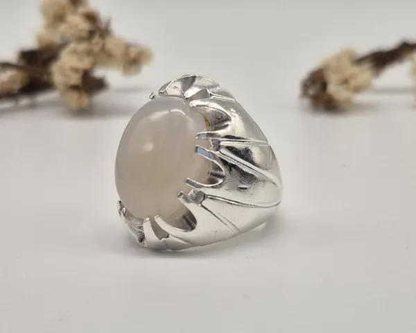 White_Agate_Stone_Handcrafted_Gemstone_Ring_For_Men