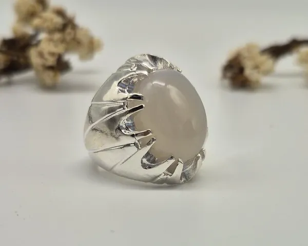 White_Agate_Stone_Handcrafted_Gemstone_Ring_For_Men