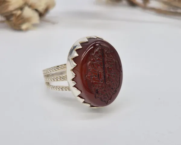 Red_Agate_German_Silver_Adjustable_Calligraphy_Ring_For_Men_,_Irani_Calligraphy_Ring