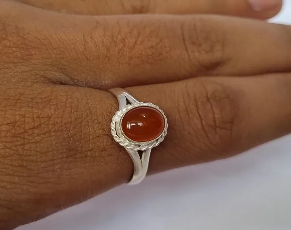 Orange_Yemeni_Agate_Silver_Plated_Gemstone_Ring_For_Men