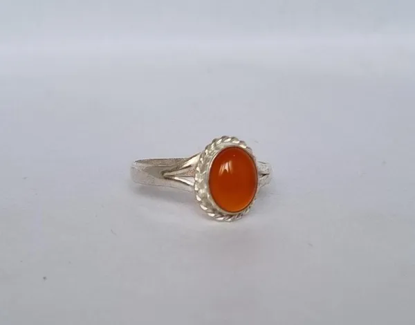 Orange_Yemeni_Agate_Silver_Plated_Gemstone_Ring_For_Men
