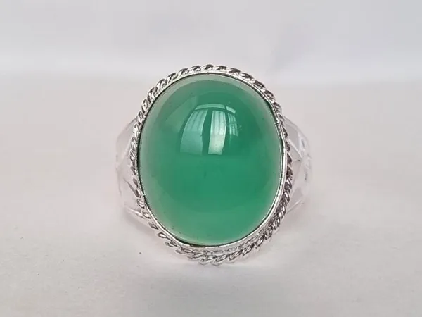 Green_Onyx_White_Metal_Sword_Design_Ring_For_Men