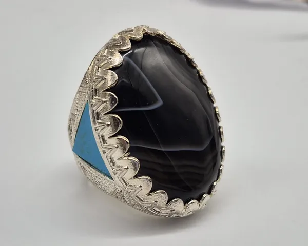 Black_Banded_Agate_German_Silver_Suleimani_Aqeeq_Ring_For_Men
