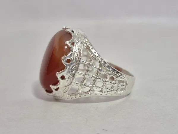 Red_Agate_White_Metal_Ring_For_Men