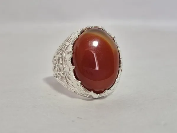Red_Agate_White_Metal_Ring_For_Men