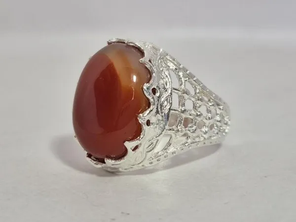 Red_Agate_White_Metal_Ring_For_Men