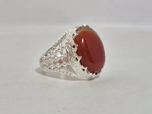 Red_Agate_White_Metal_Ring_For_Men