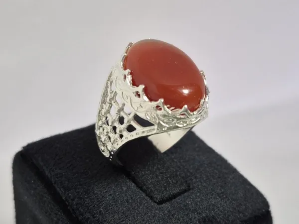 Red_Agate_White_Metal_Ring_For_Men