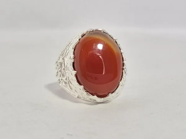 Red_Agate_White_Metal_Ring_For_Men