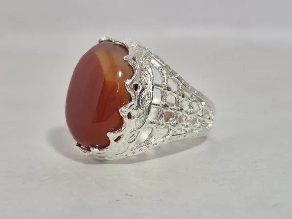 Red_Agate_White_Metal_Ring_For_Men