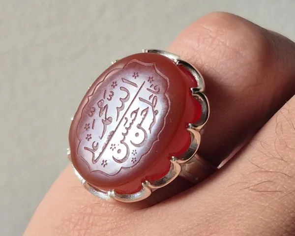 Red_Agate_Sterling_Silver_Panjtan_Calligraphy_Ring_For_Men