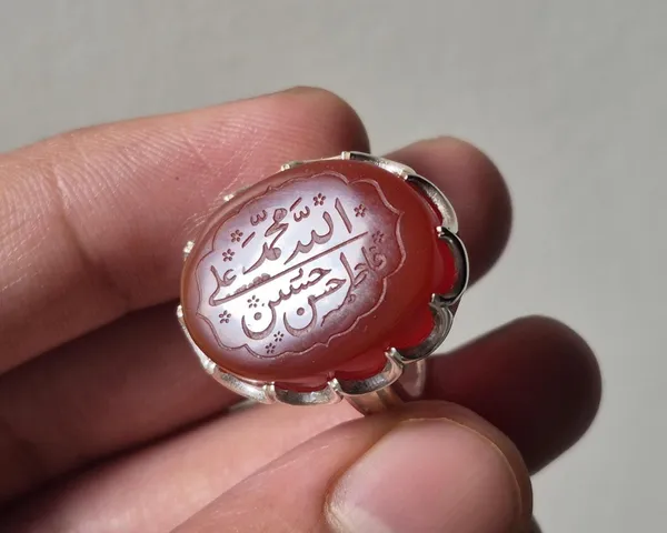 Red_Agate_Sterling_Silver_Panjtan_Calligraphy_Ring_For_Men