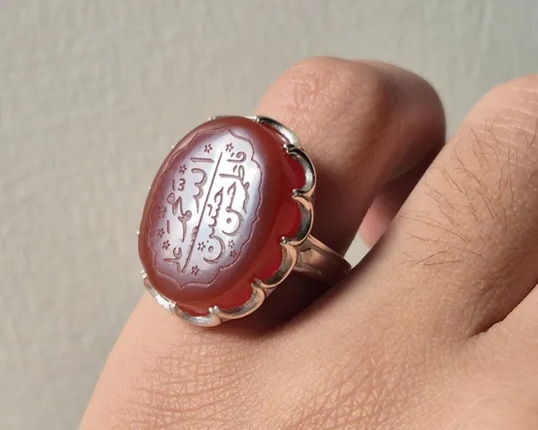 Red_Agate_Sterling_Silver_Panjtan_Calligraphy_Ring_For_Men