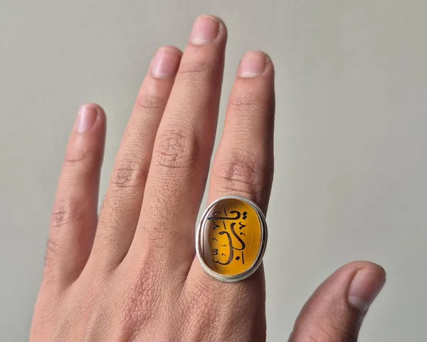 Yellow_Agate_Sterling_Silver_Islamic_Engraved_Ring_For_Men