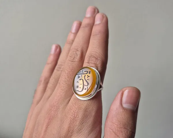 Yellow_Agate_Sterling_Silver_Islamic_Engraved_Ring_For_Men