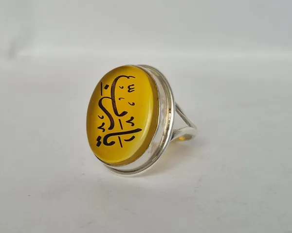 Yellow_Agate_Sterling_Silver_Islamic_Engraved_Ring_For_Men