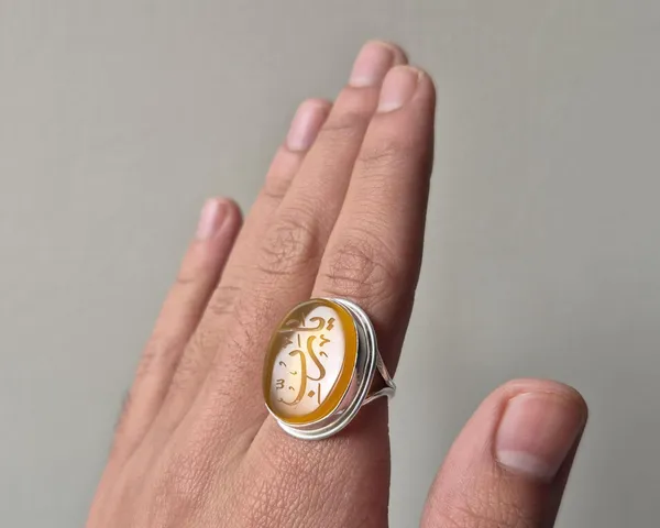 Yellow_Agate_Sterling_Silver_Ya_Rabbi_Engraved_Ring_For_Men