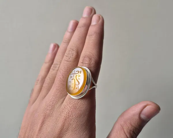 Yellow_Agate_Sterling_Silver_Ya_Rabbi_Engraved_Ring_For_Men