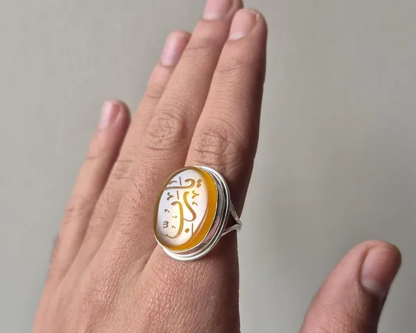 Yellow_Agate_Sterling_Silver_Ya_Rabbi_Engraved_Ring_For_Men