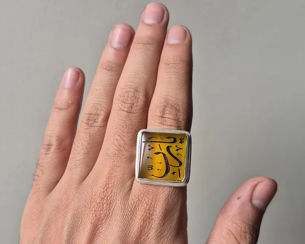 Yellow_Agate_Sterling_Silver_Ya_Rabbi_Calligraphy_Ring_For_Men