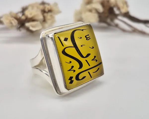 Yellow_Agate_Sterling_Silver_Ya_Rabbi_Calligraphy_Ring_For_Men