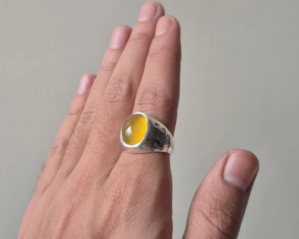 Yellow_Agate_Sterling_Silver_Calligraphy_Ring_For_Men