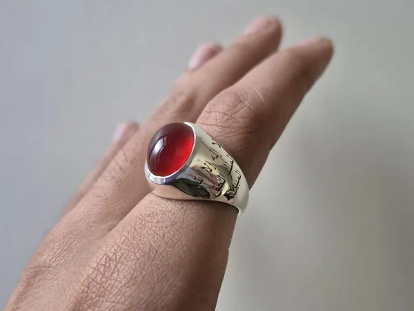 Red_Agate_925_Sterling_Silver_Calligraphy_Ring_For_Men