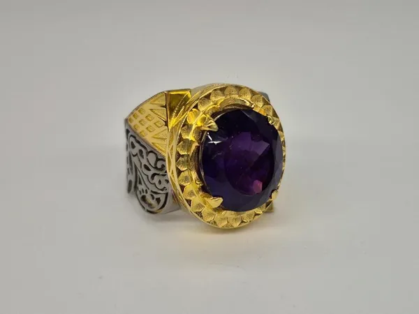 Amethyst_925_Sterling_Silver_Ottoman_Style_Ring_For_Men