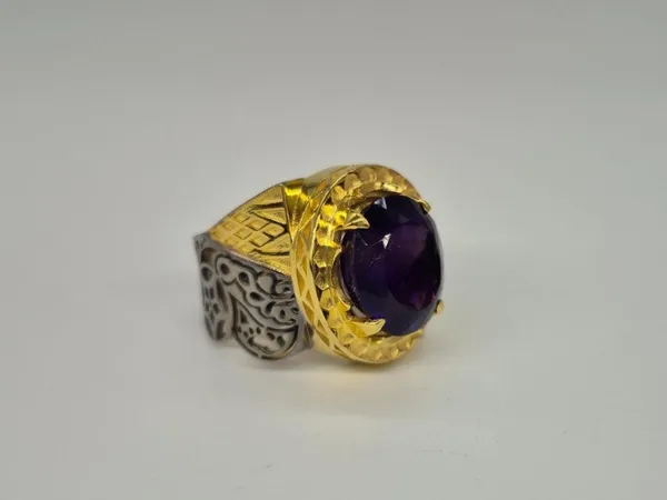 Amethyst_925_Sterling_Silver_Ottoman_Style_Ring_For_Men