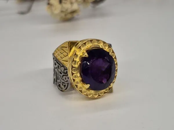 Amethyst_925_Sterling_Silver_Ottoman_Style_Ring_For_Men