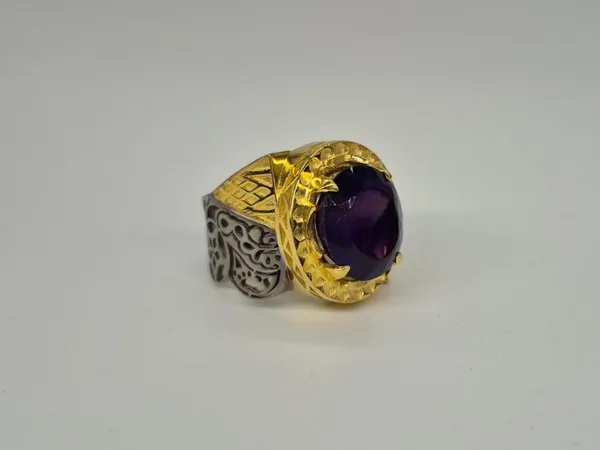 Amethyst_925_Sterling_Silver_Ottoman_Style_Ring_For_Men