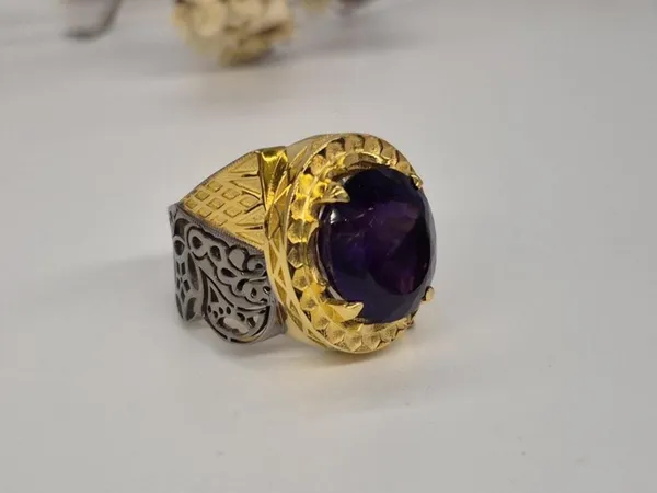 Amethyst_925_Sterling_Silver_Ottoman_Style_Ring_For_Men