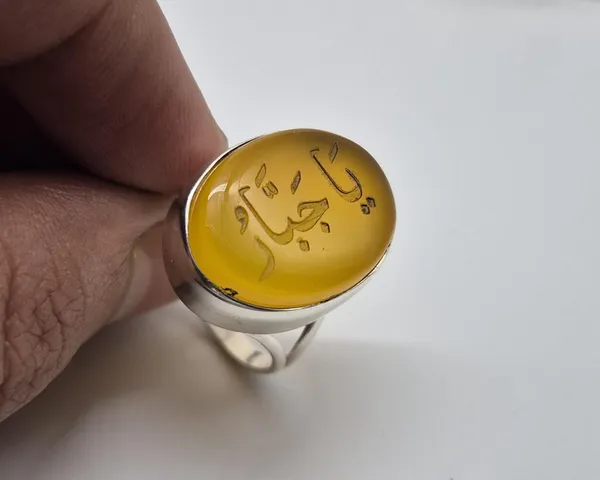 Yellow_Agate_Sterling_Silver_Arabic_Calligraphy_Ring_For_Men