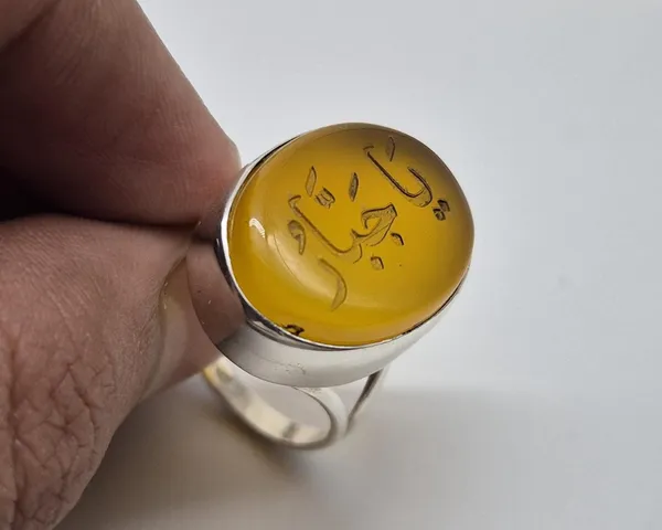 Yellow_Agate_Sterling_Silver_Arabic_Calligraphy_Ring_For_Men