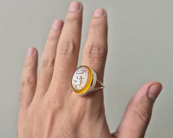 Yellow_Agate_Sterling_Silver_Arabic_Calligraphy_Ring_For_Men