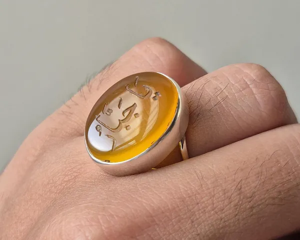 Yellow_Agate_Sterling_Silver_Arabic_Calligraphy_Ring_For_Men