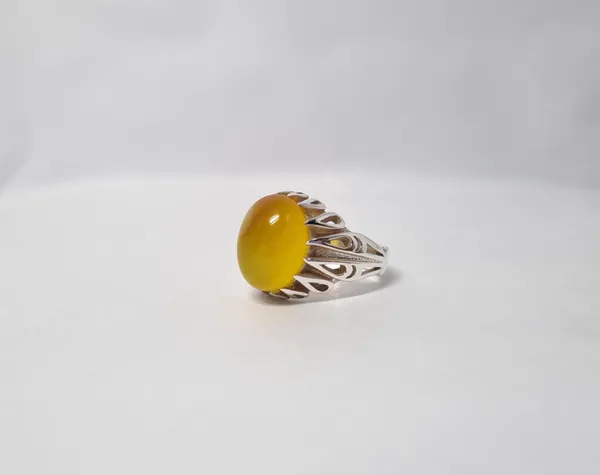 Yellow_Agate_Silver_Handcrafted_Ring_For_Men