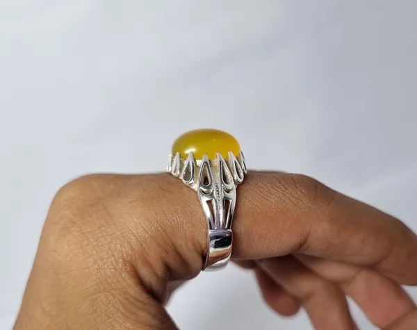 Yellow_Agate_Silver_Handcrafted_Ring_For_Men