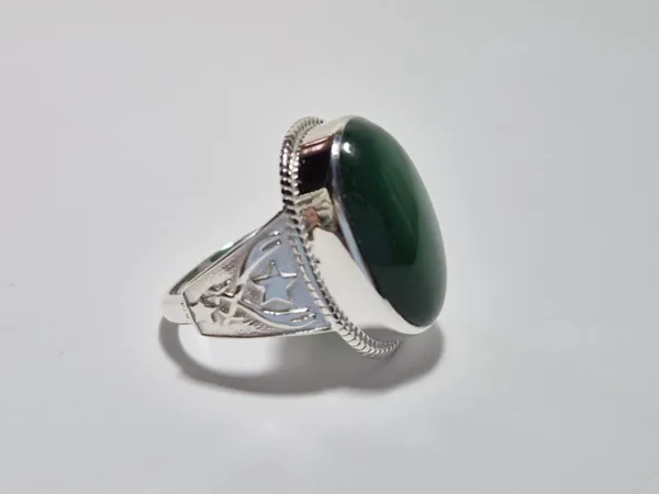 Green_Onyx_Sterling_Silver_Sword_Design_Ring_For_Men_,_925_Silver_Ring