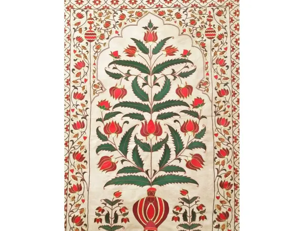 Silk_Mughal_Handmade_Embroidery_Floral_Wall_Hanging