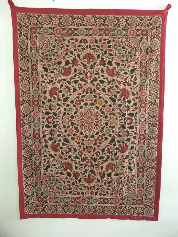 Silk_Mughal_Tree_Of_Life_Floral_Embroidered_Wall_Hanging