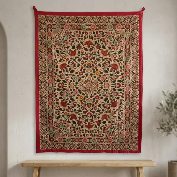Silk_Mughal_Tree_Of_Life_Floral_Embroidered_Wall_Hanging